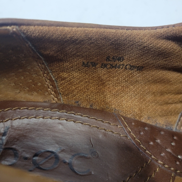 BOC Carla Leather Slip On Booties Boots Womens 8.5M Camel Brown Block Heel - Picture 5 of 6